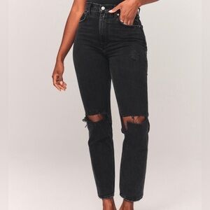 Abercrombie & Fitch Size 24/00 Faded Black Wash 90’s‎ Straight Ultra High-Rise